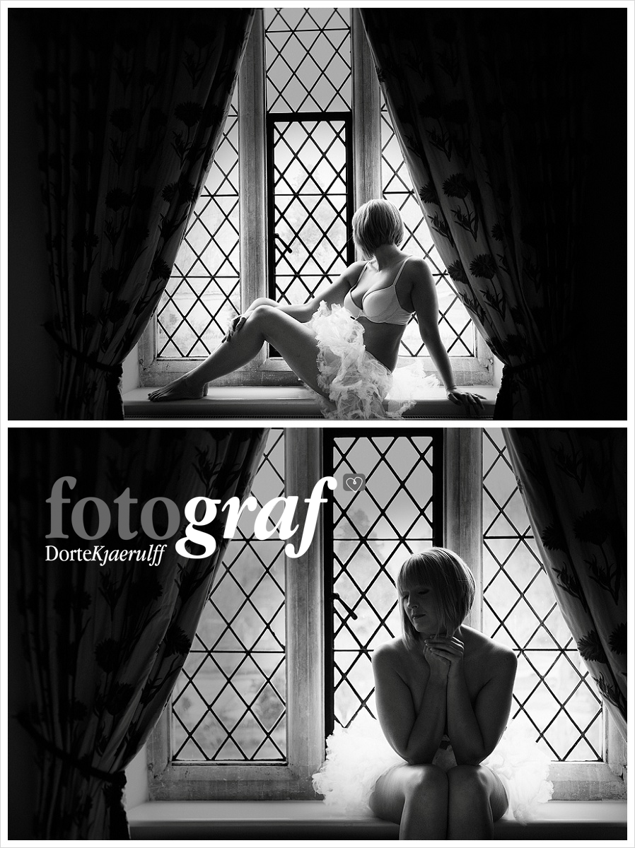 Boudoir photography - wearing slip dress with suspenders